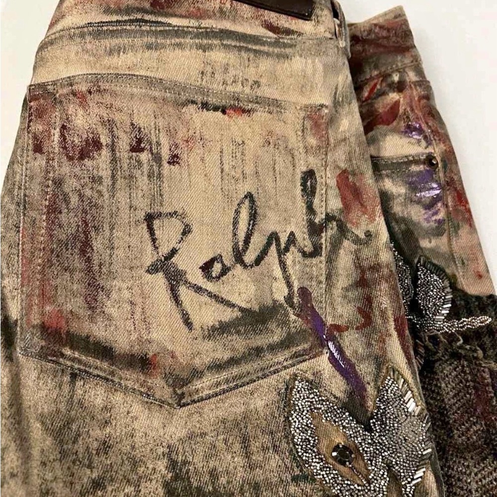 Ralph Lauren PURPLE LABEL Limited Edition Patchwork Jeans - Picture 3 of 8